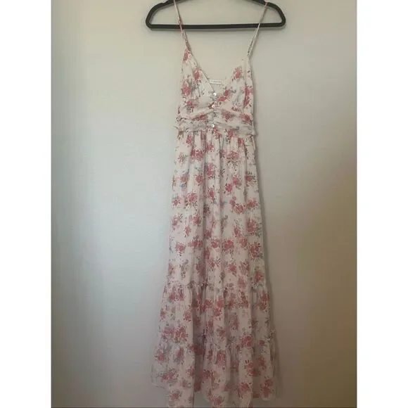 Altar'd State floral spaghetti-strap maxi dress NEW - Picture 2 of 6